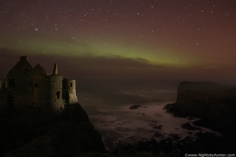 Aurora Borealis & Dunluce Castle, Co. Antrim, N. Ireland