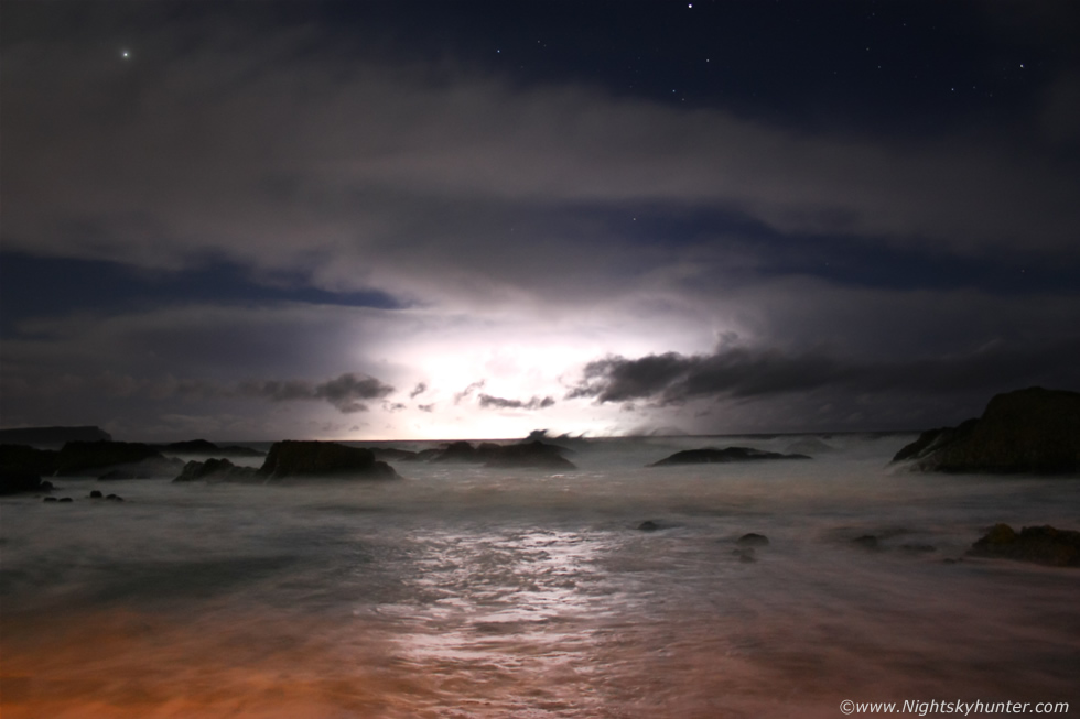 Ballintoy Harbour Night Lightning